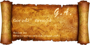 Gorzó Arnold névjegykártya