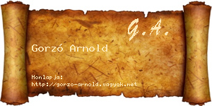 Gorzó Arnold névjegykártya